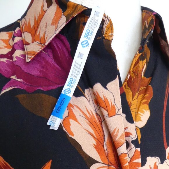 Stenstroms Frida Floral Print Long Shirt Dress with Matching Belt USA Size Small - Picture 10 of 15